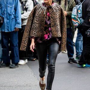 HOLIDAY PARTY 60S Jackie O Beaded Neck Leopard Blazer Dolce Gabbana Cavalli